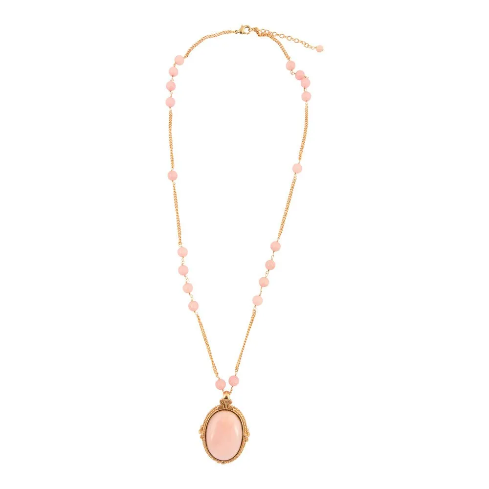 Pink Opal Golden Pendant Chain Necklace sold by Barse product image thumbnail 5