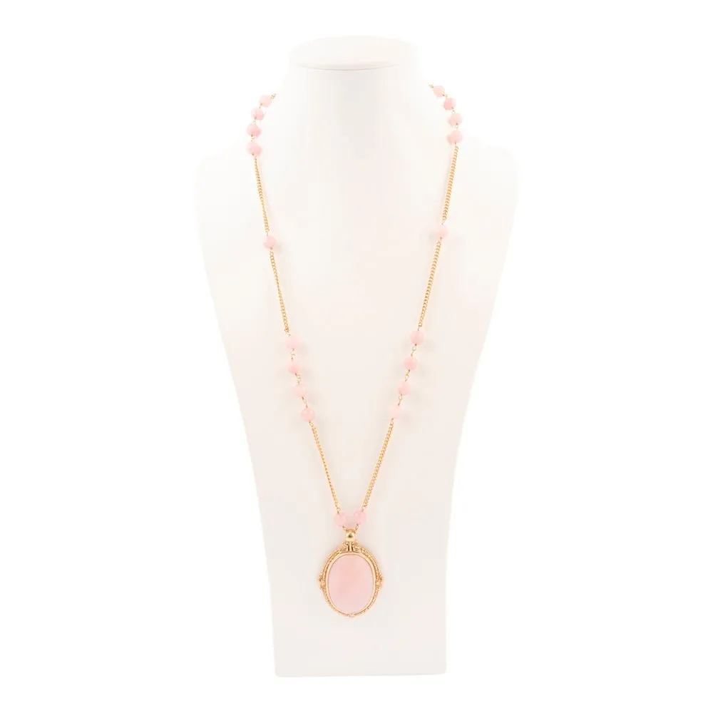 Pink Opal Golden Pendant Chain Necklace sold by Barse product image thumbnail 3