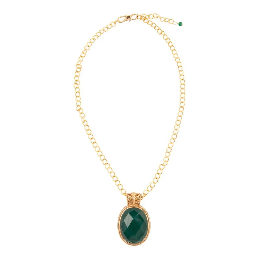 Green Agate Golden Lace Pendant Necklace sold by Barse product image thumbnail 5