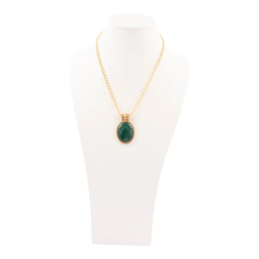 Green Agate Golden Lace Pendant Necklace sold by Barse product image thumbnail 3