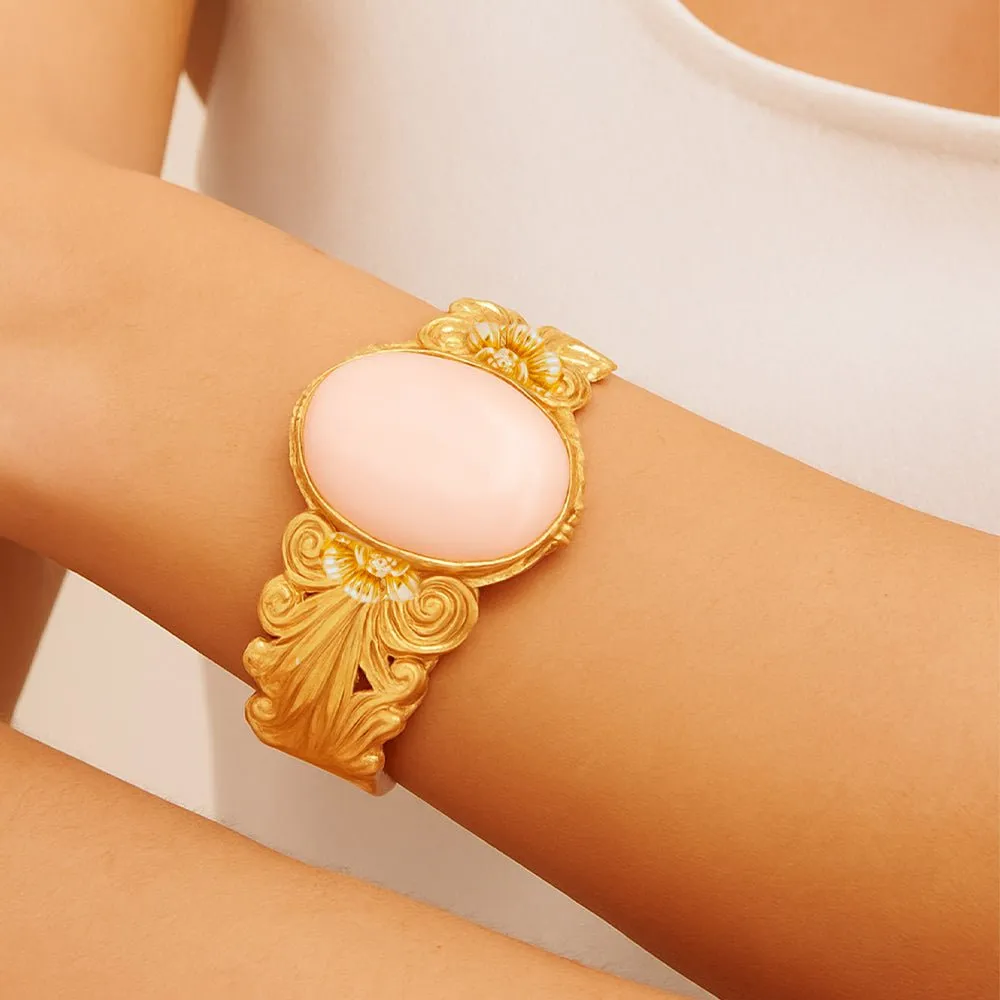 Pink Opal Golden Lotus Statement Cuff Bracelet sold by Barse product image thumbnail 2