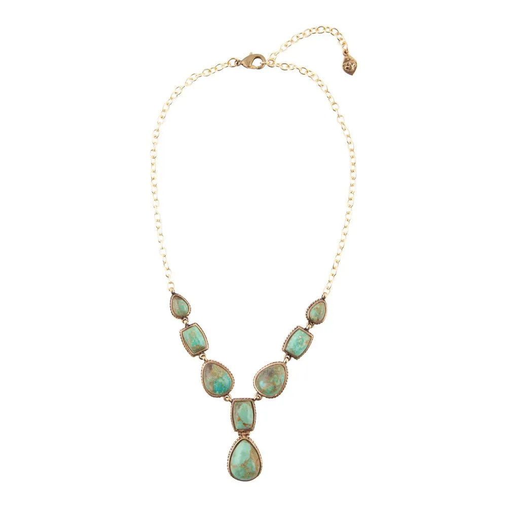Genuine Blue Turquoise Roped Golden Bronze Y Necklace sold by Barse product image thumbnail 4