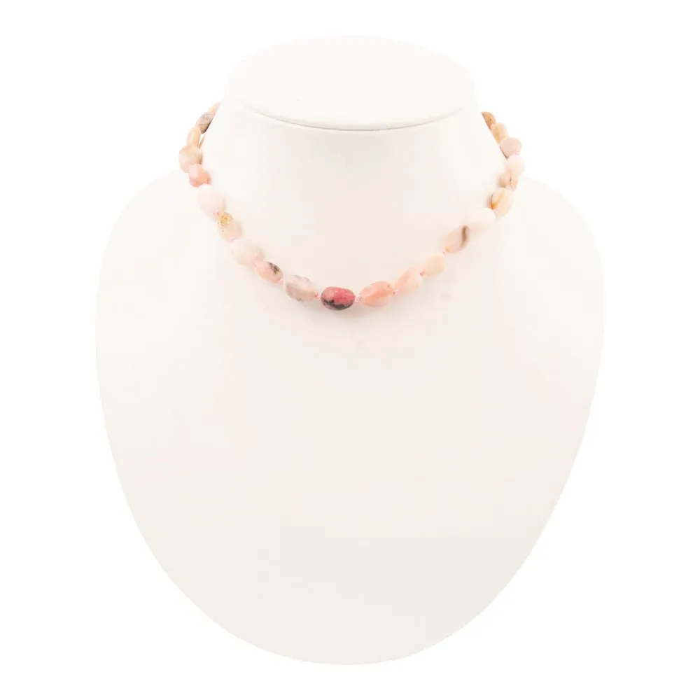 Pink Opal Nugget Knotted Golden Necklace sold by Barse product image thumbnail 3