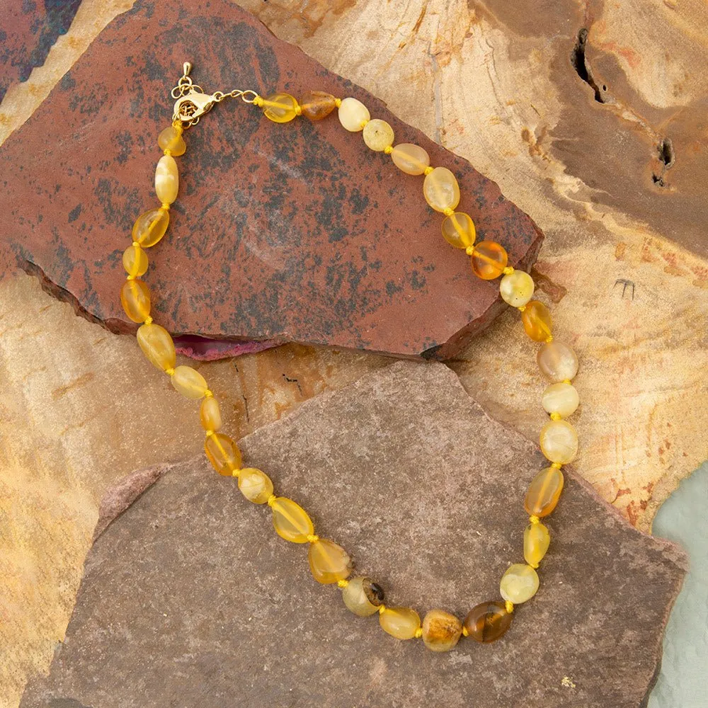Yellow Opal Nugget Knotted Golden Necklace sold by Barse product image thumbnail 4