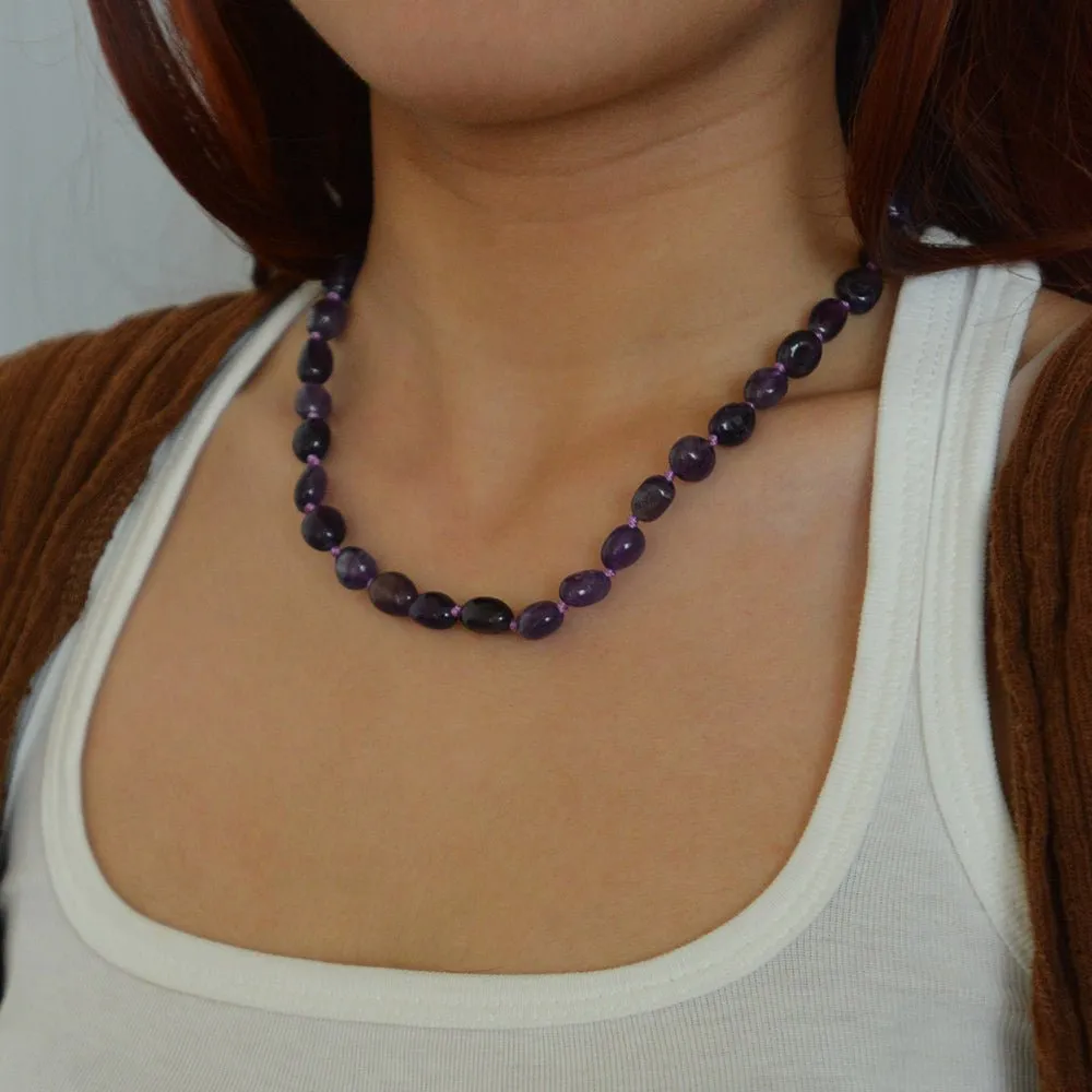 Purple Amethyst Nugget Knotted Necklace sold by Barse product image thumbnail 2