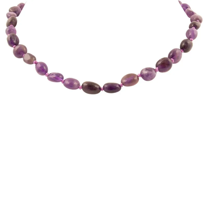 Purple Amethyst Nugget Knotted Necklace sold by Barse