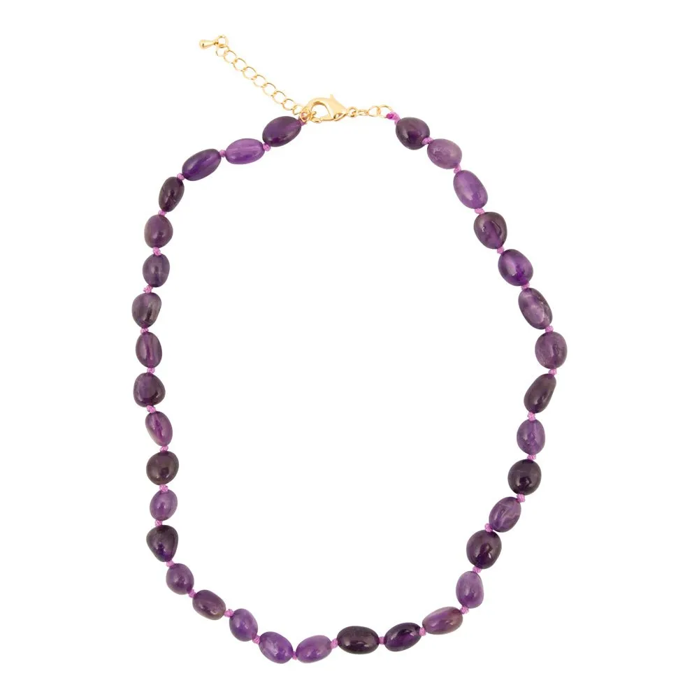Purple Amethyst Nugget Knotted Necklace sold by Barse product image thumbnail 4