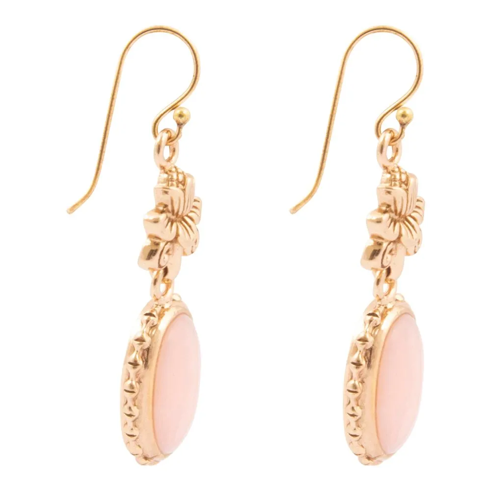 Pink Opal Golden Lotus Drop Earrings sold by Barse product image thumbnail 4