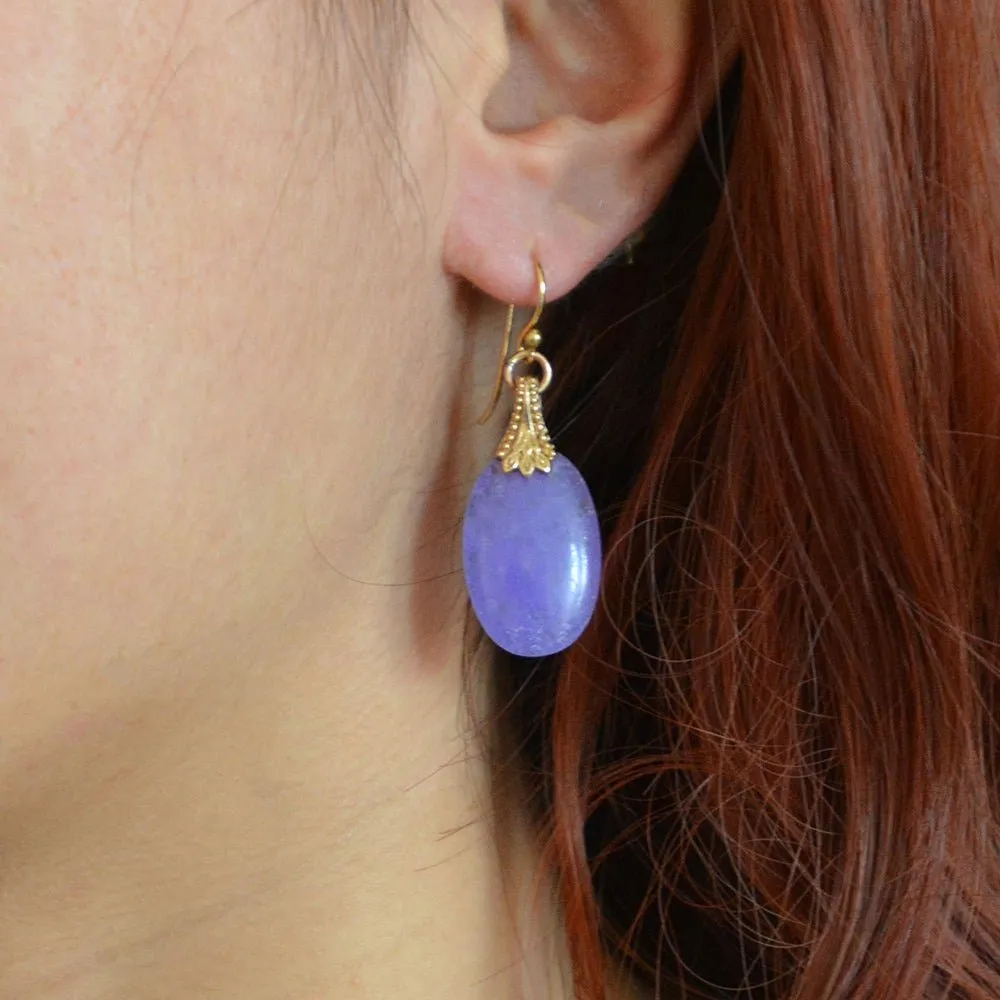Sari Purple Quartz Golden Drop Earrings sold by Barse product image thumbnail 2