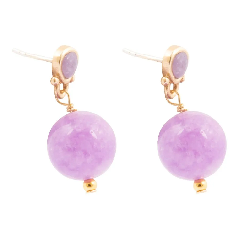Purple Quartz Golden Drop Post Earrings sold by Barse product image thumbnail 4