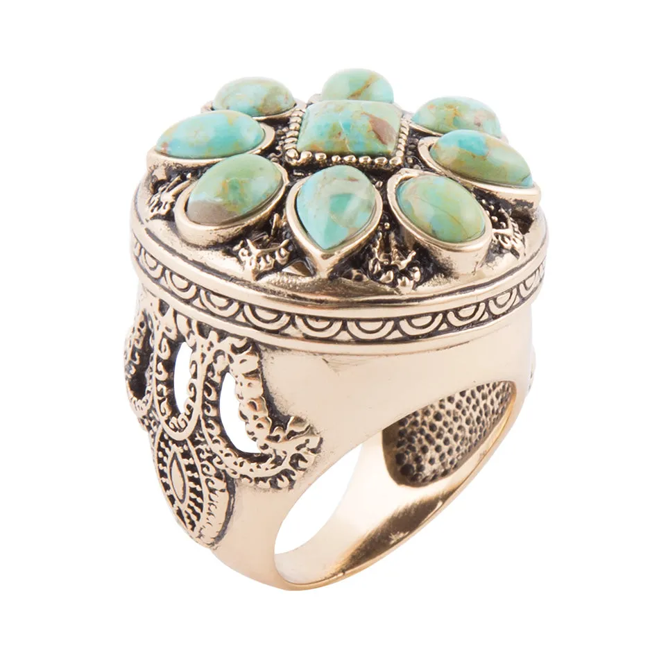 Luxurious Flower Golden Statement Ring sold by Barse