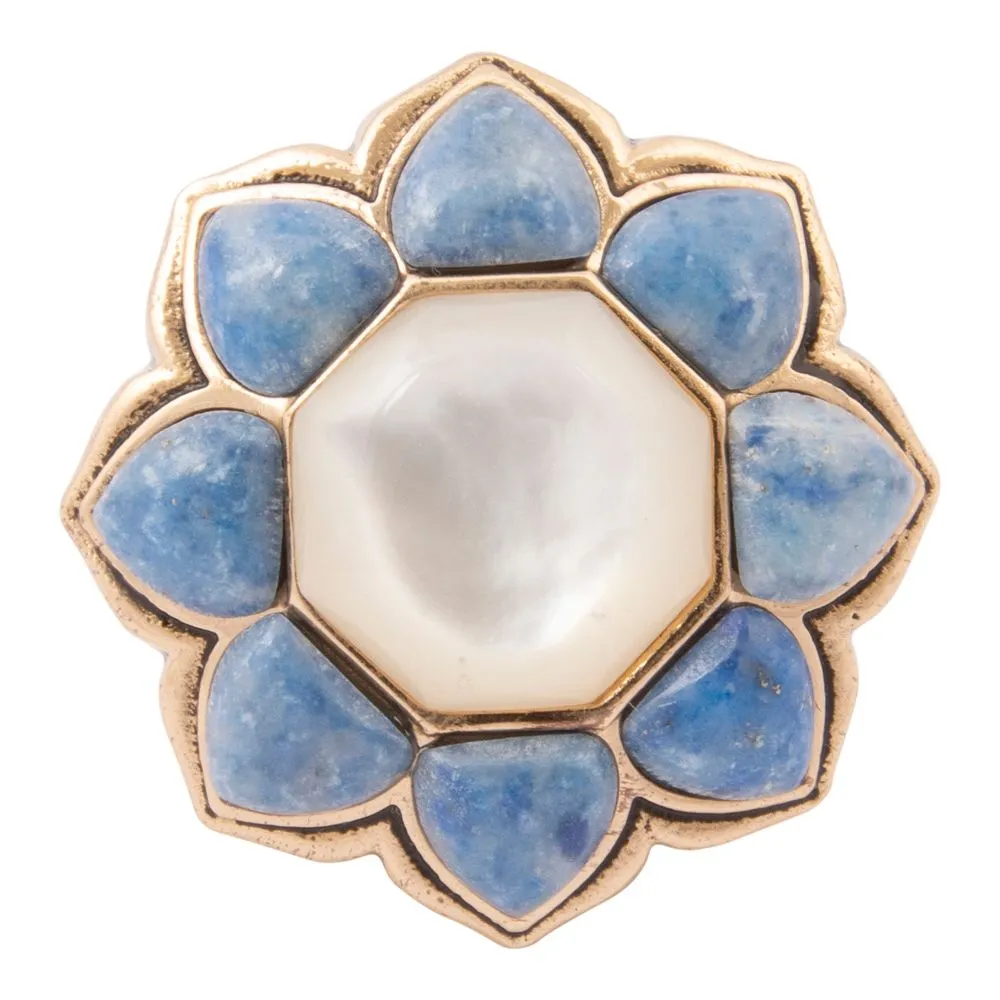 Blue Lapis Flower Golden Statement Ring sold by Barse product image thumbnail 4