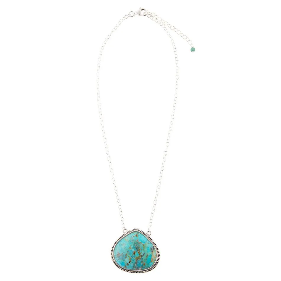 Corinth Blue Turquoise and Sterling Silver Pendant Necklace sold by Barse product image thumbnail 5