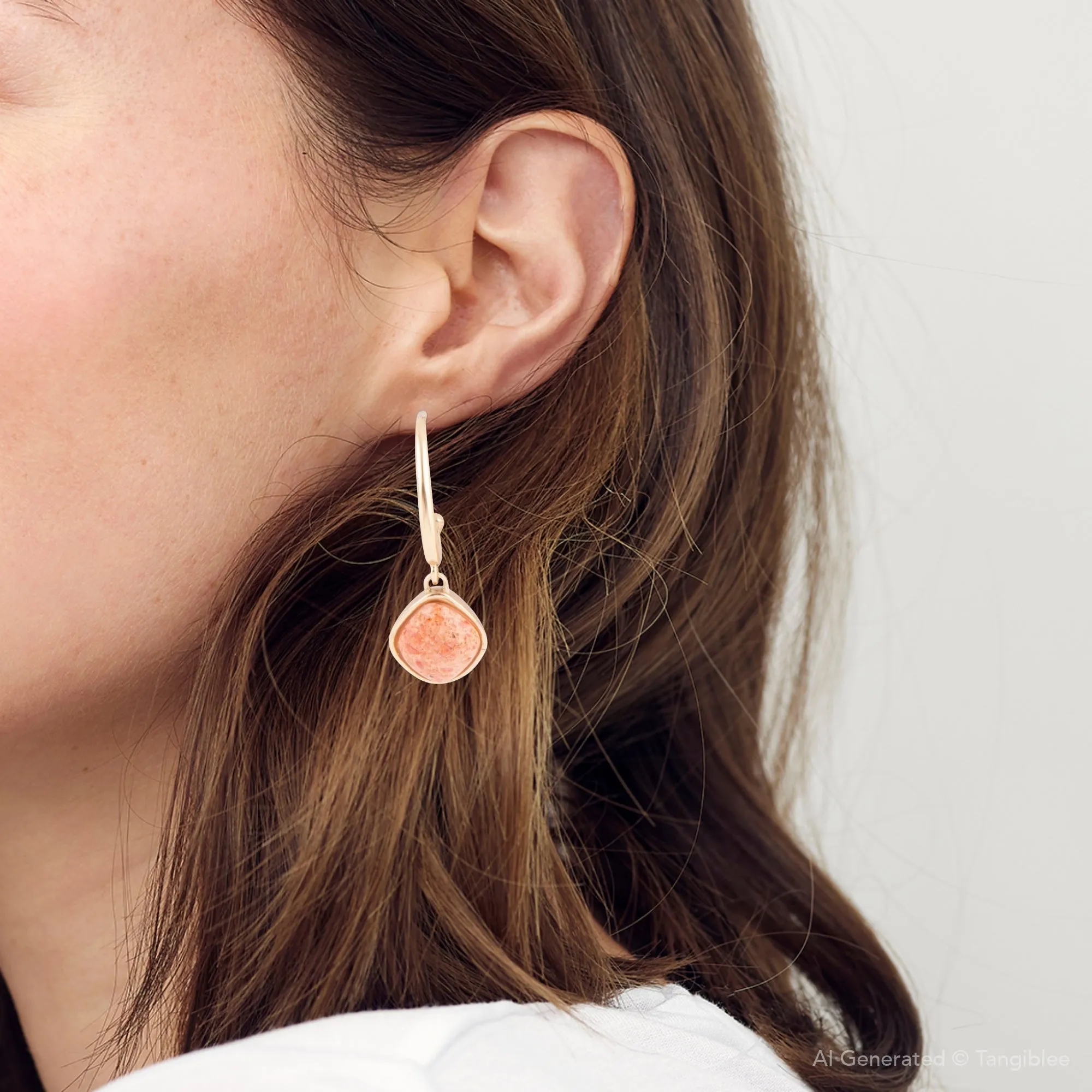 Orange Coral Golden Post Drop Earrings sold by Barse product image thumbnail 4