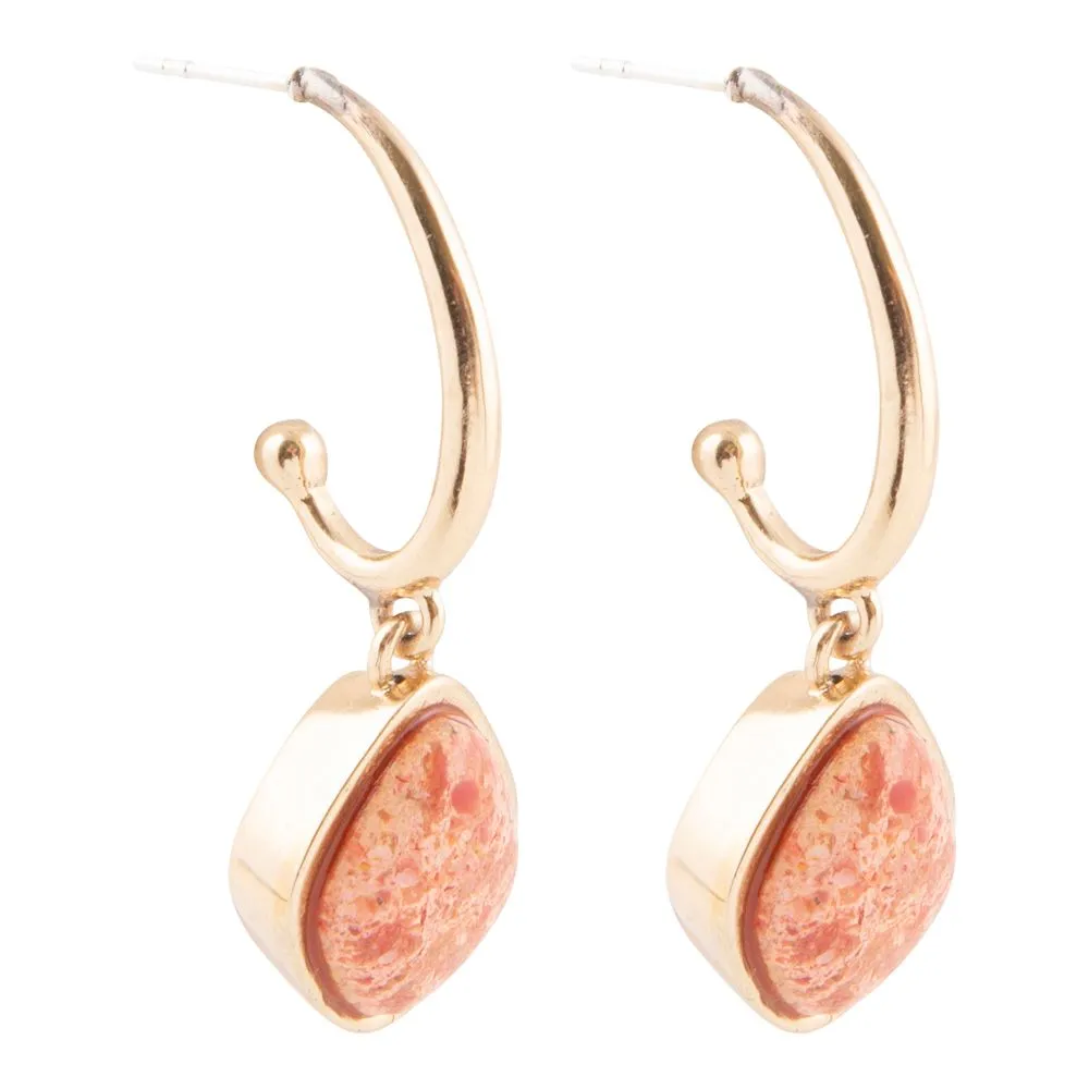 Orange Coral Golden Post Drop Earrings sold by Barse product image thumbnail 3