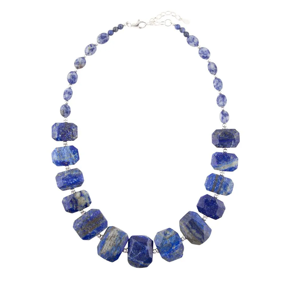Blue Lapis Sterling Silver Statement Necklace sold by Barse product image thumbnail 4