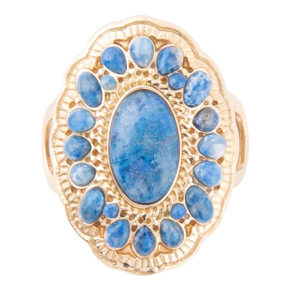 Concho Denim Blue Lapis Golden Ring sold by Barse product image thumbnail 4