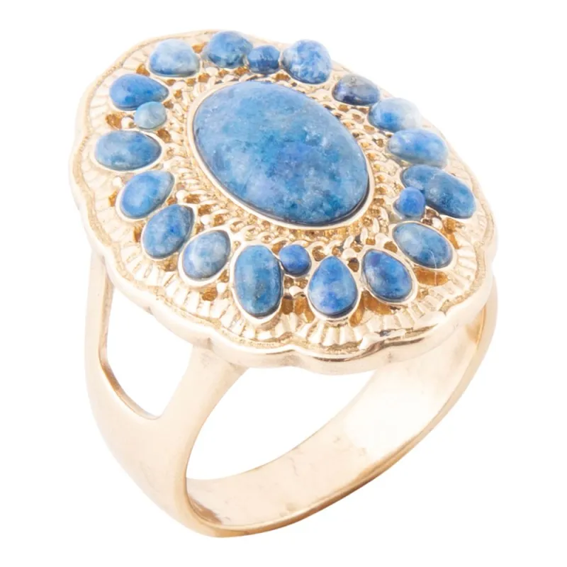 Concho Denim Blue Lapis Golden Ring sold by Barse