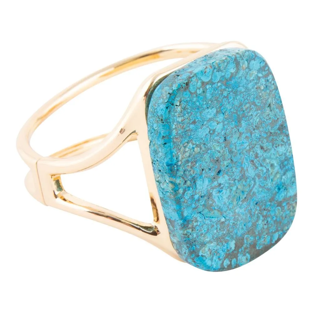 Blue Ocean Jasper Golden Cuff Bracelet sold by Barse
