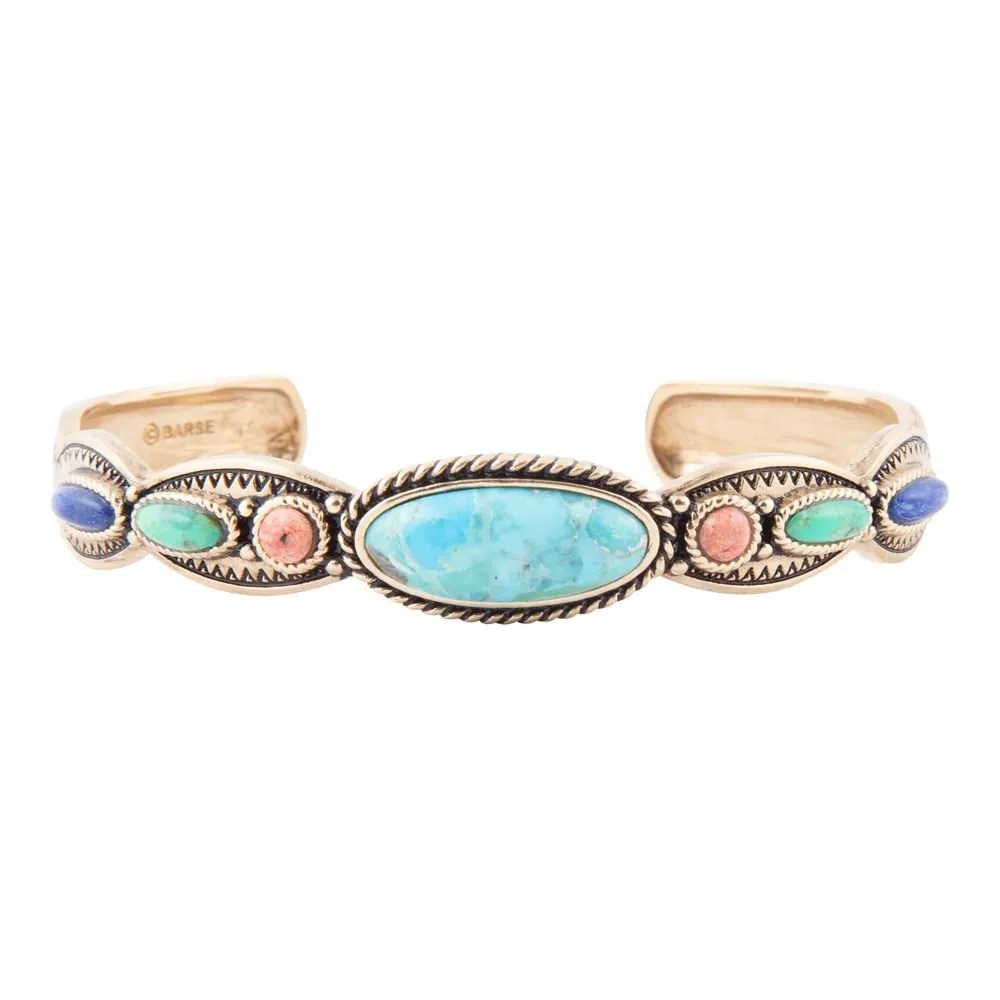 Concho Colorful Golden Cuff Bracelet sold by Barse product image thumbnail 4