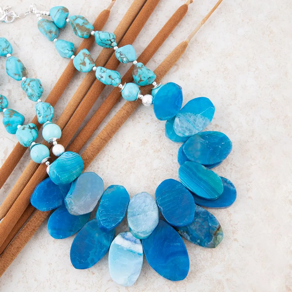 New Haven Blue Agate Sterling Silver Statement Necklace sold by Barse product image thumbnail 4