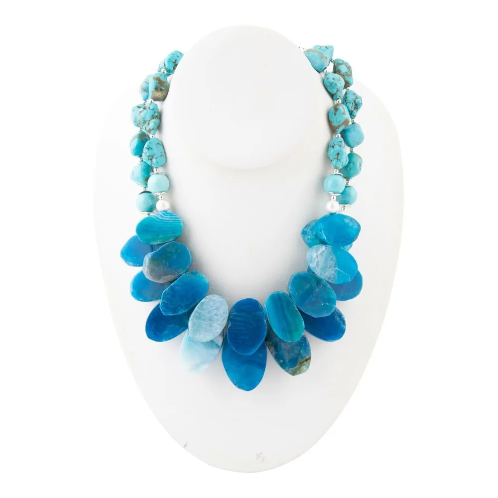 New Haven Blue Agate Sterling Silver Statement Necklace sold by Barse product image thumbnail 3