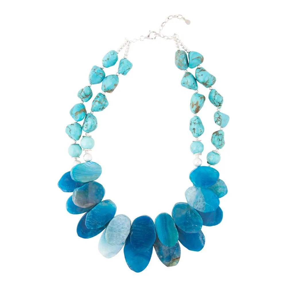 New Haven Blue Agate Sterling Silver Statement Necklace sold by Barse product image thumbnail 5
