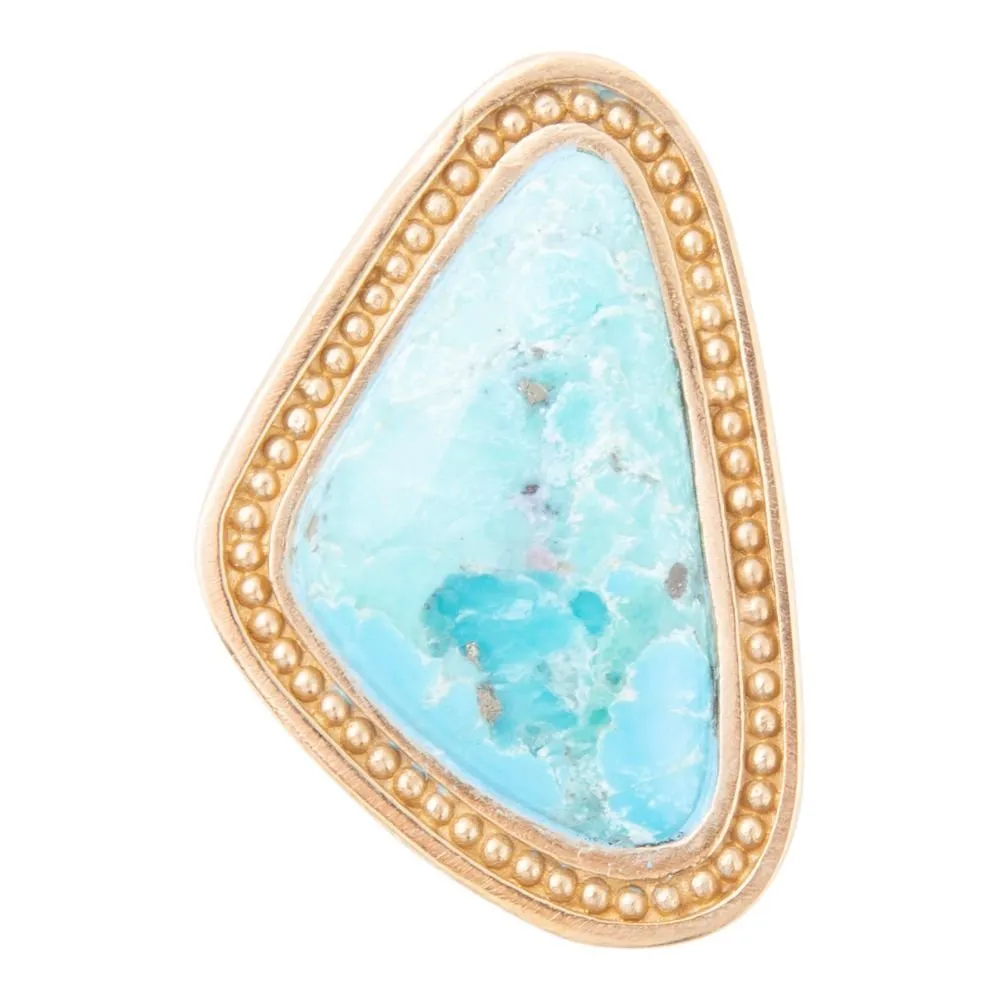 Blue Turquoise Triangle Golden Statement Ring sold by Barse product image thumbnail 4
