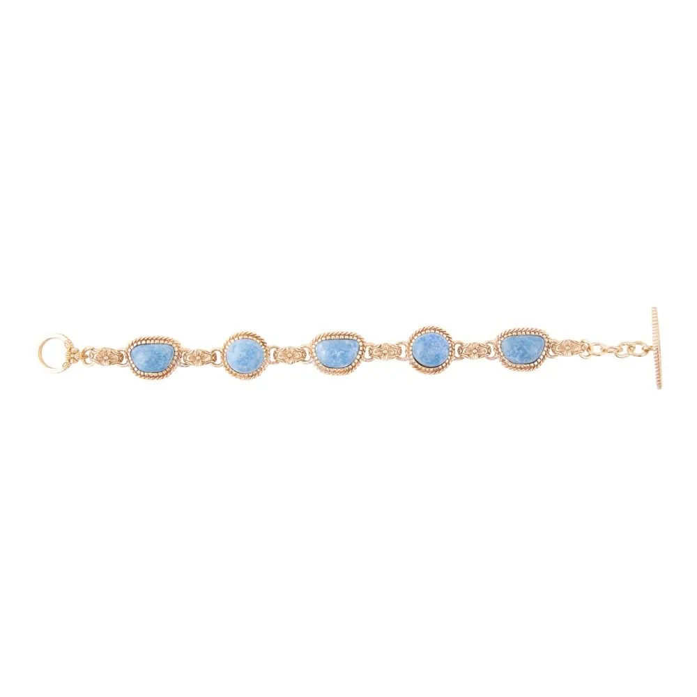 Roped Denim Blue Lapis Golden Link Bracelet sold by Barse product image thumbnail 4