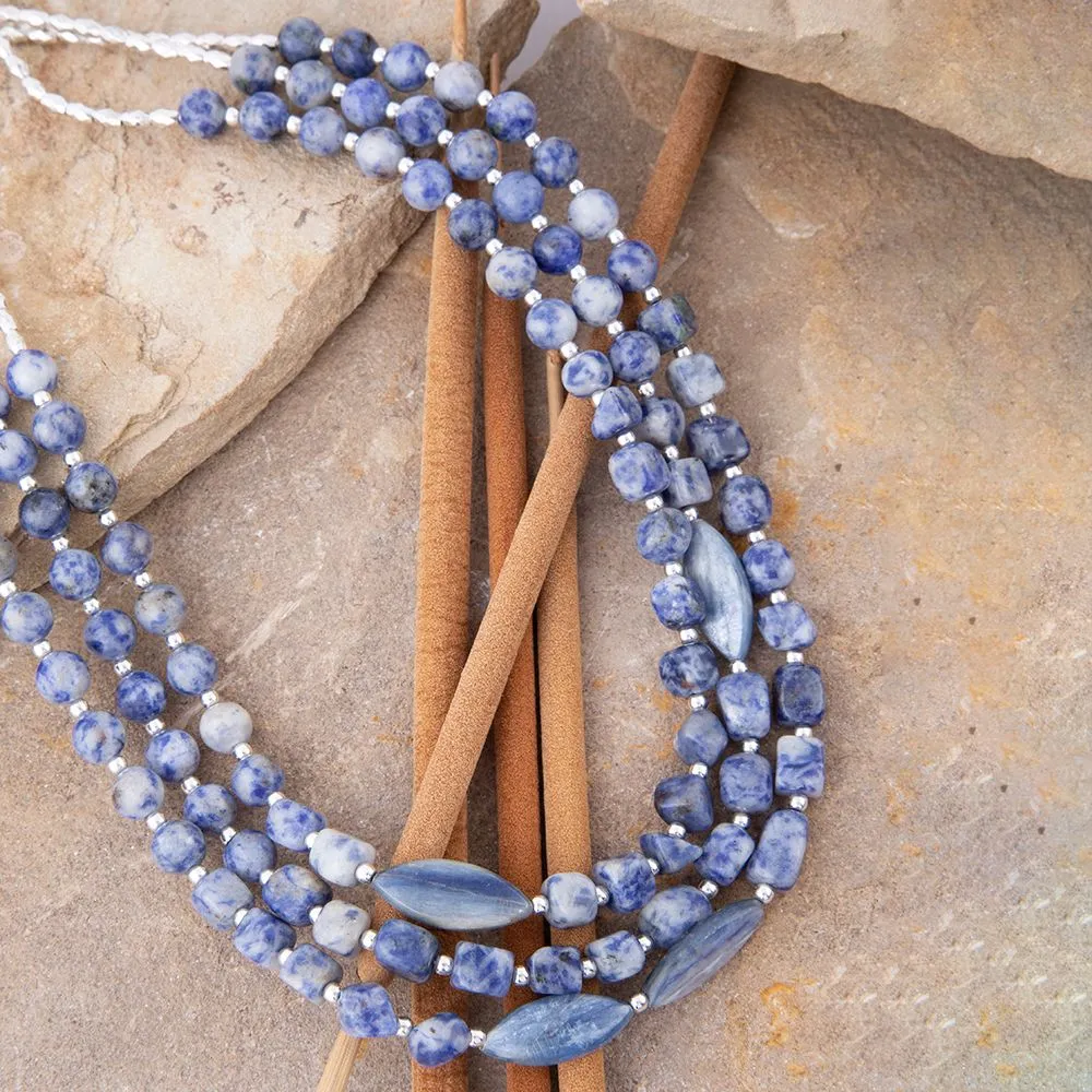 Denim Kyanite Blue Lapis Sterling Silver Strand Necklace sold by Barse product image thumbnail 4