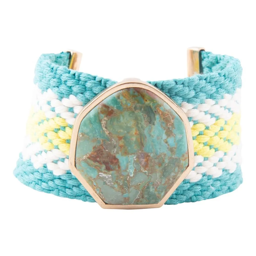 Blue Turquoise Textile Blues Woven Bracelet sold by Barse product image thumbnail 3