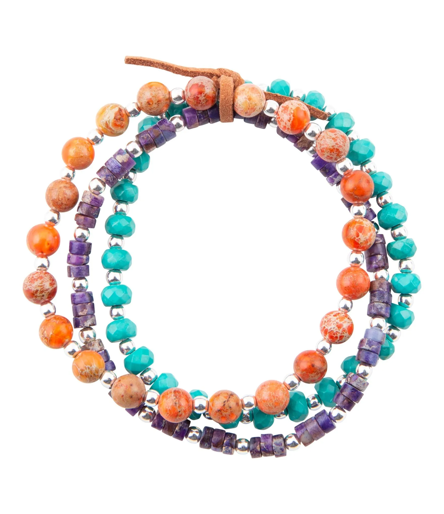 Prescott Blue Magnesite Purple and Orange Bracelet Set sold by Barse product image thumbnail 3