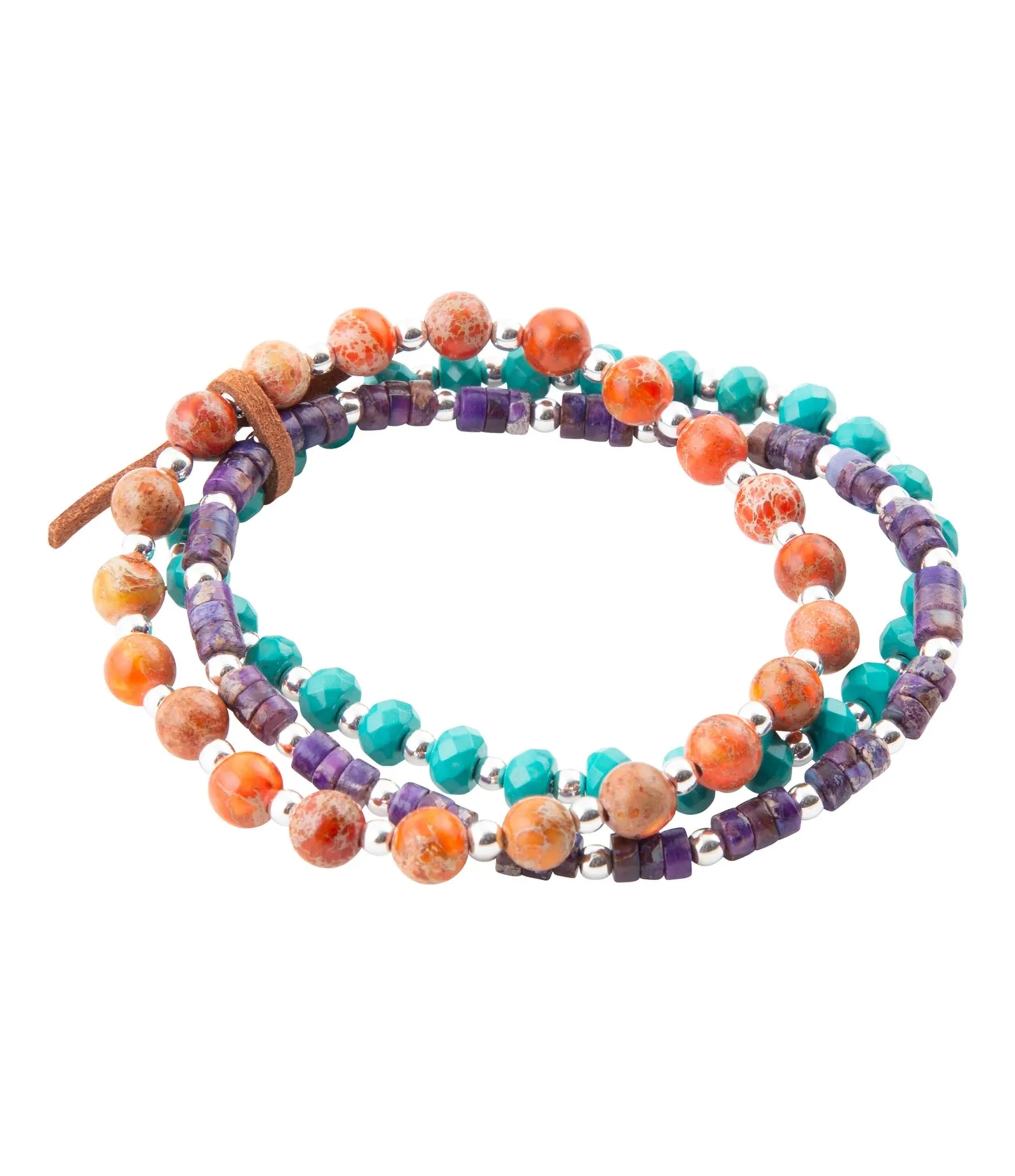 Prescott Blue Magnesite Purple and Orange Bracelet Set sold by Barse