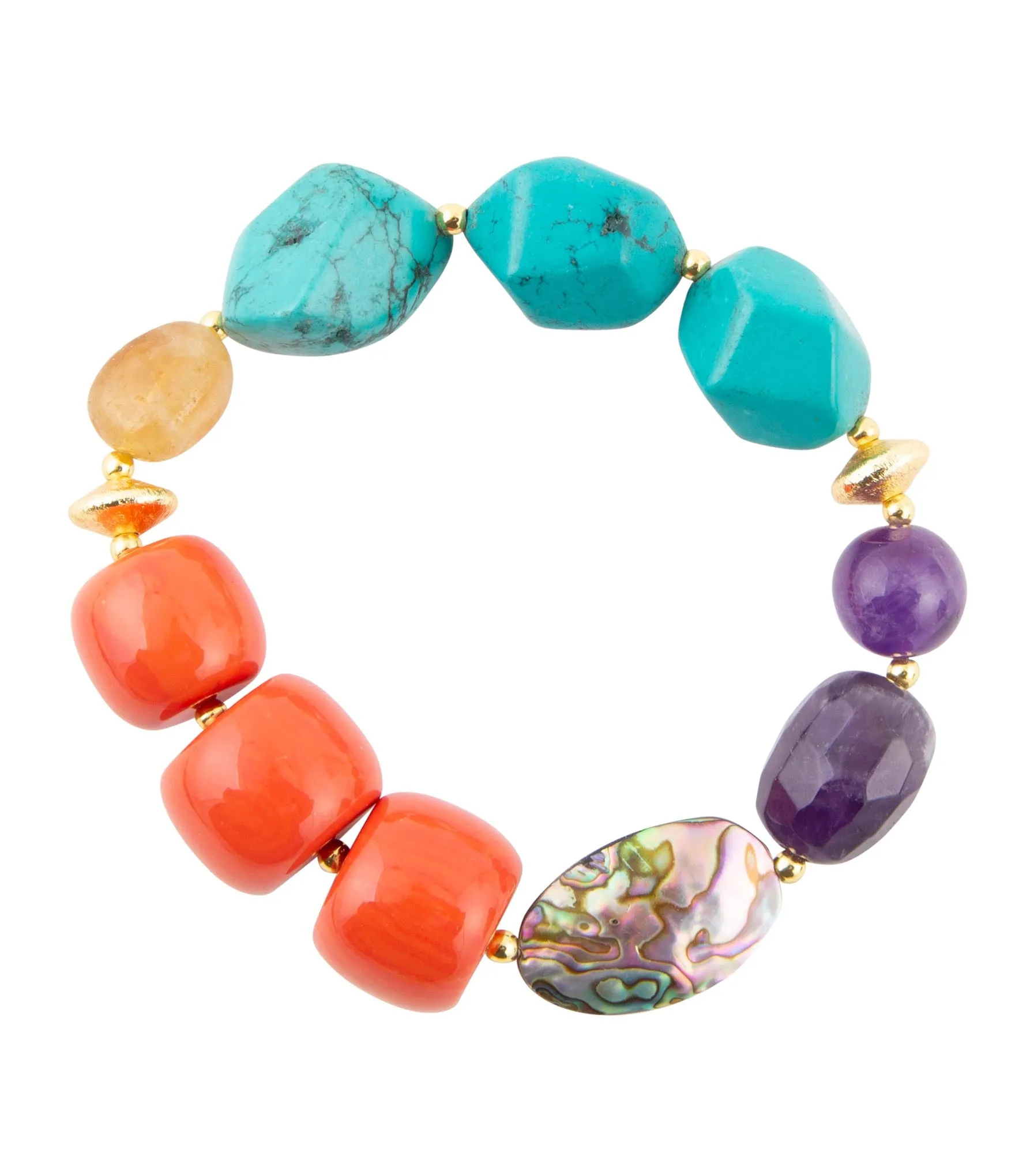 Keleidoscope Multistone Chunky Golden Bracelet sold by Barse product image thumbnail 4