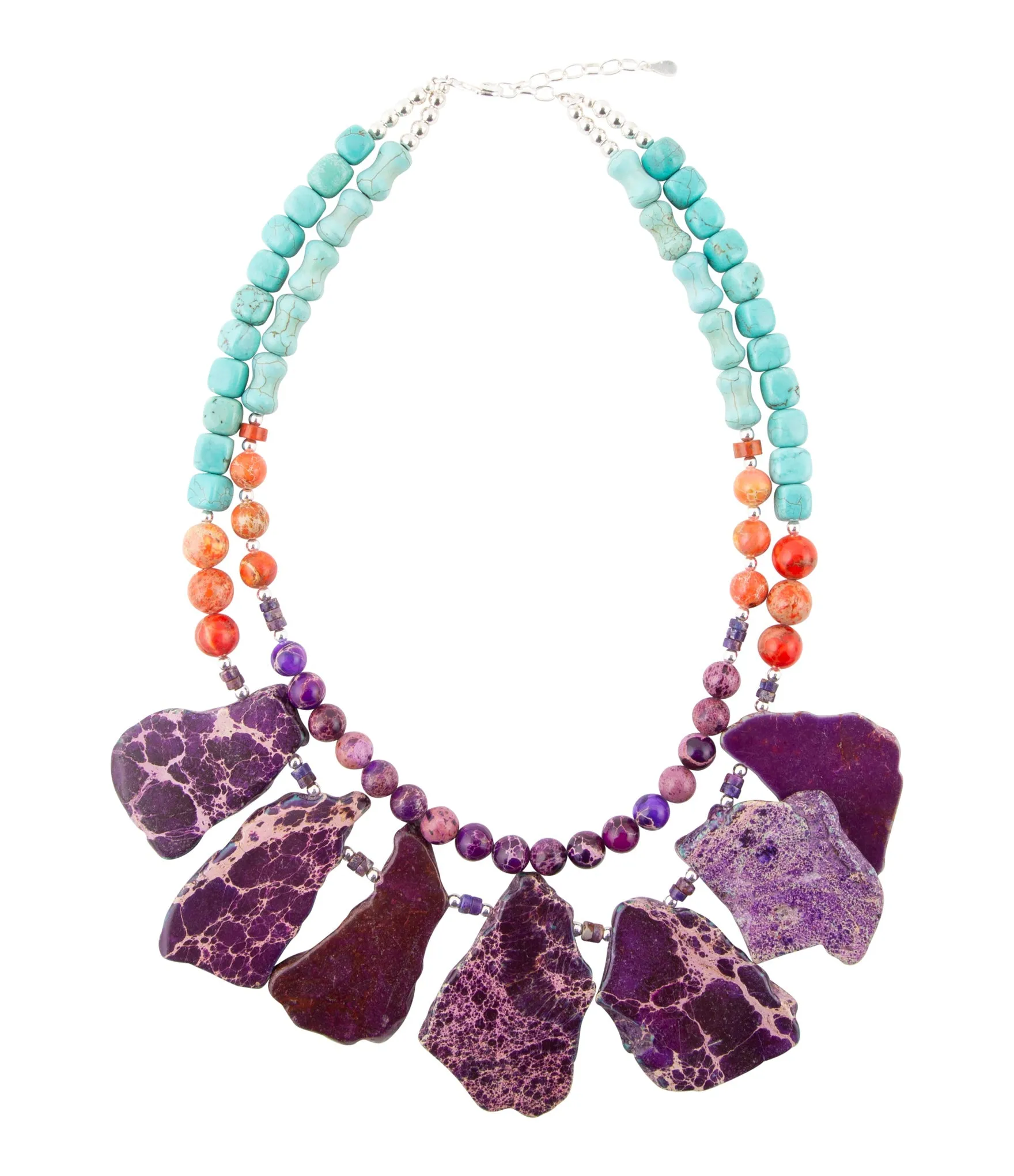 Prescott Blue Magnesite Purple and Orange Statement Necklace sold by Barse product image thumbnail 5