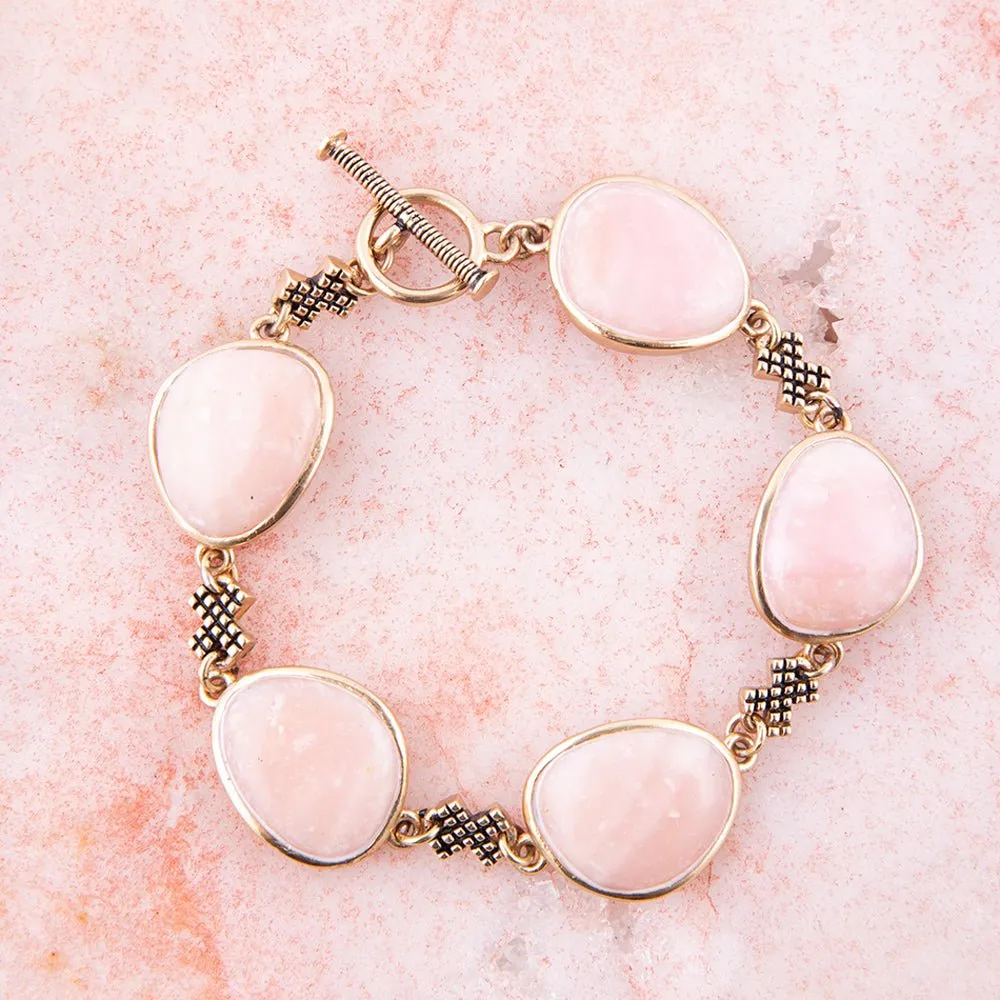 Aruba Pink Opal Golden Link Toggle Bracelet sold by Barse product image thumbnail 3
