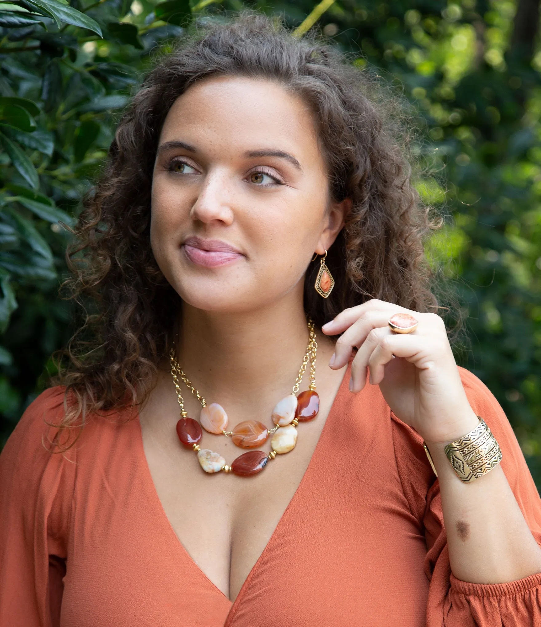 Native Vibe Orange Sponge Coral Arrow Earrings sold by Barse product image thumbnail 2