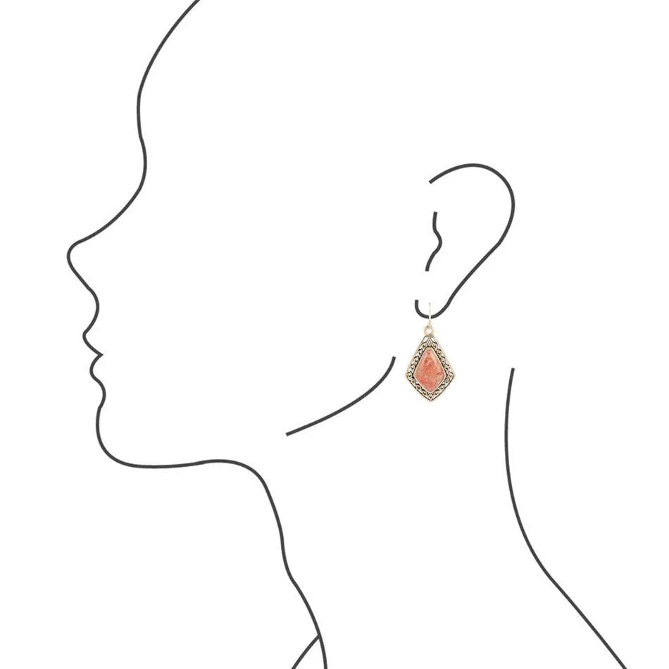 Native Vibe Orange Sponge Coral Arrow Earrings sold by Barse product image thumbnail 4