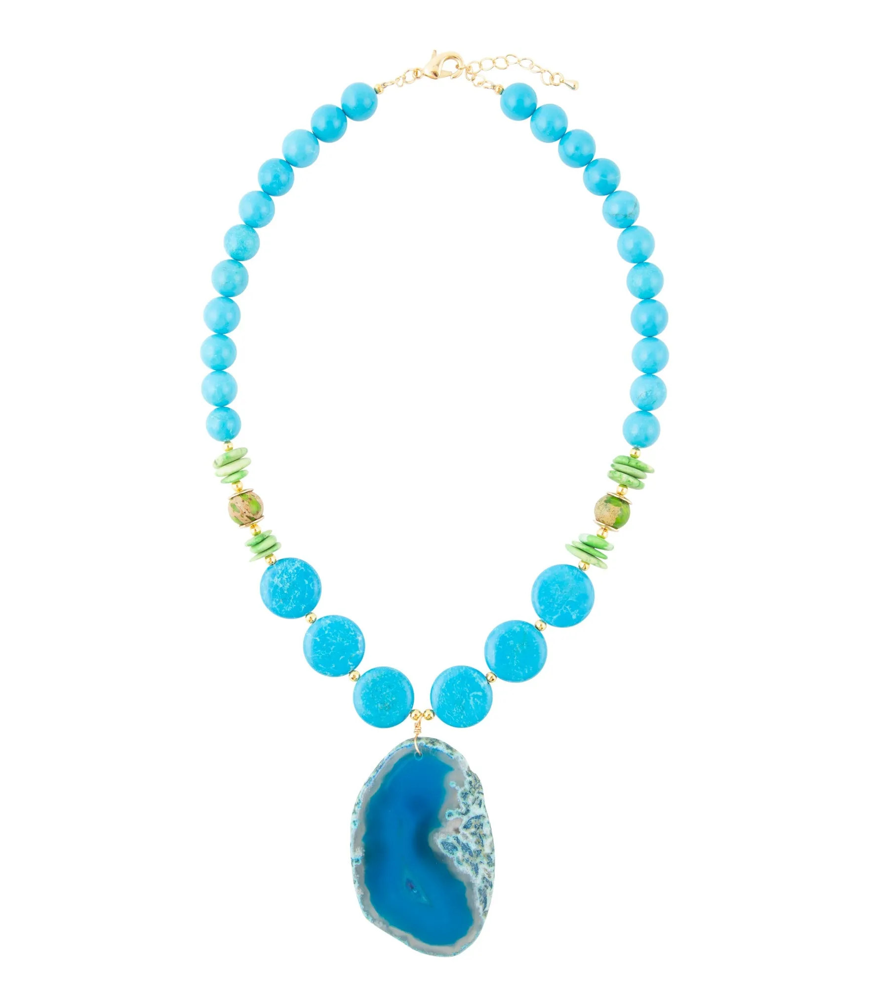 Fresh Twist Lime and Blue Agate Pendant Necklace sold by Barse product image thumbnail 3
