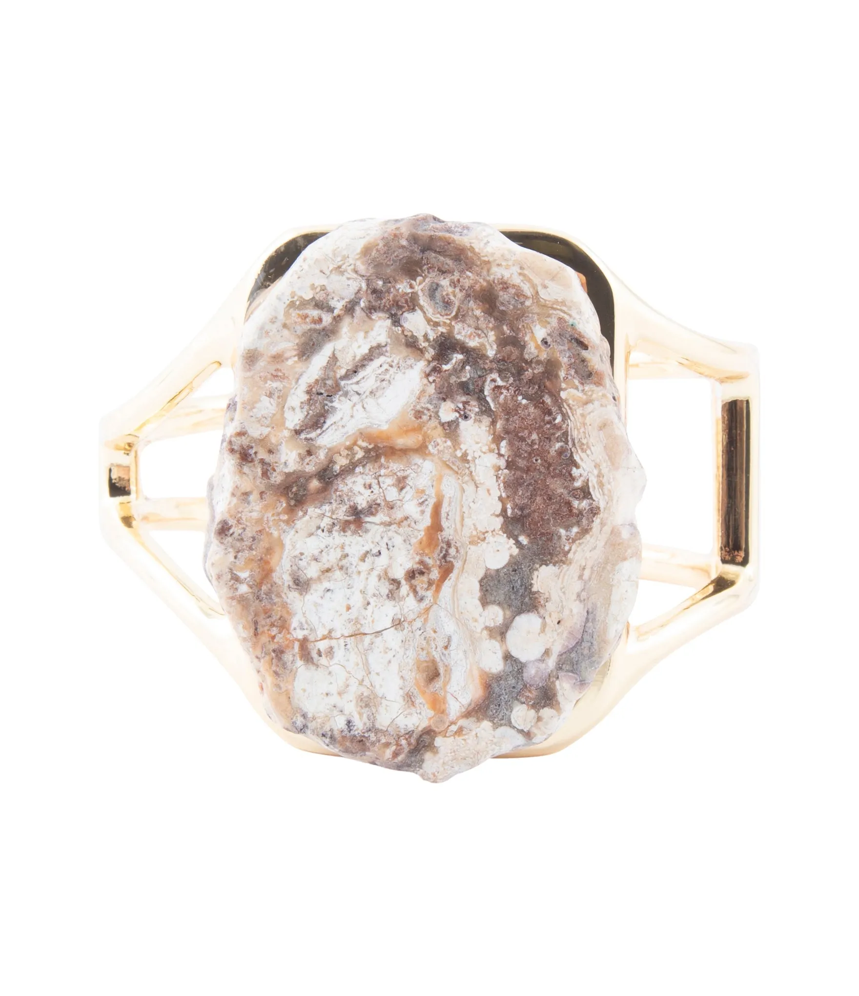 Brown Ocean Jasper Slab Golden Cuff Bracelet sold by Barse product image thumbnail 3