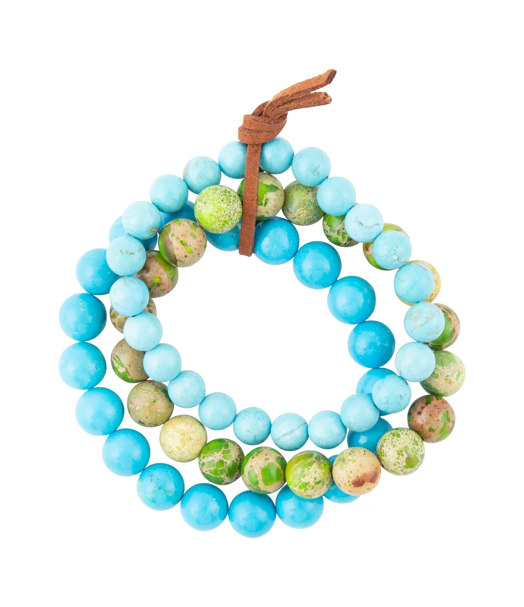 Fresh Twist Lime and Blue Turquoise Stack Bracelet Set sold by Barse product image thumbnail 3