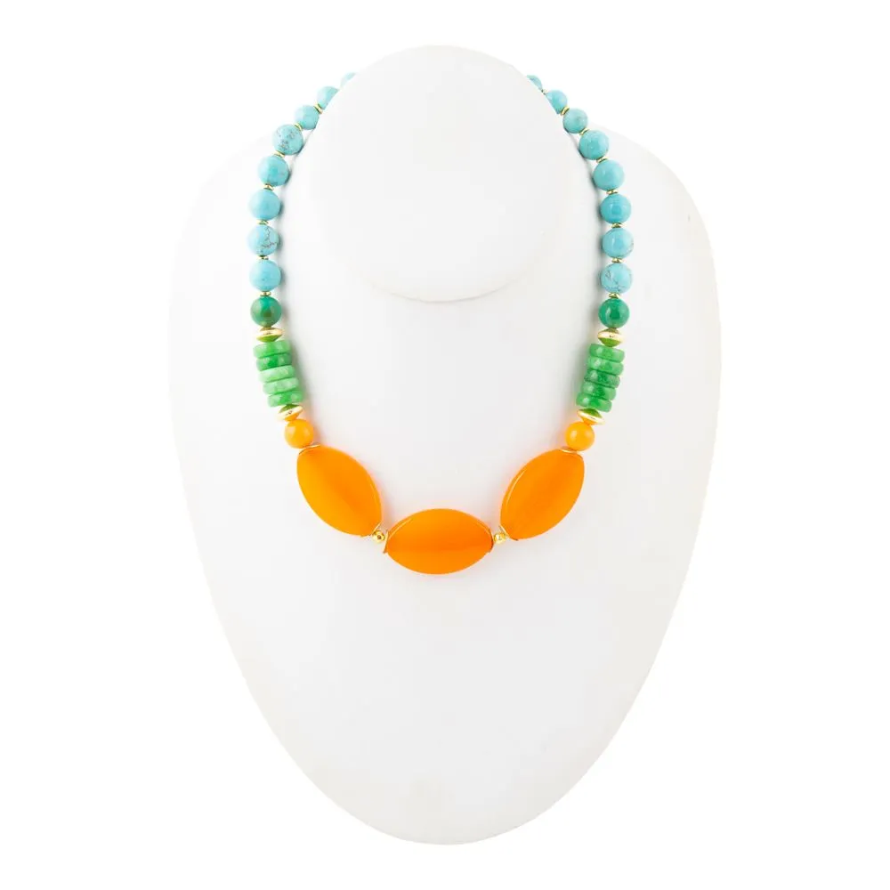 Apricot Orange Agate Chunky Golden Statement Necklace sold by Barse product image thumbnail 3