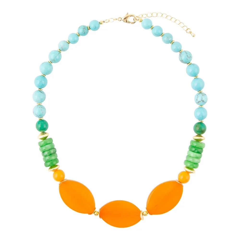 Apricot Orange Agate Chunky Golden Statement Necklace sold by Barse product image thumbnail 4