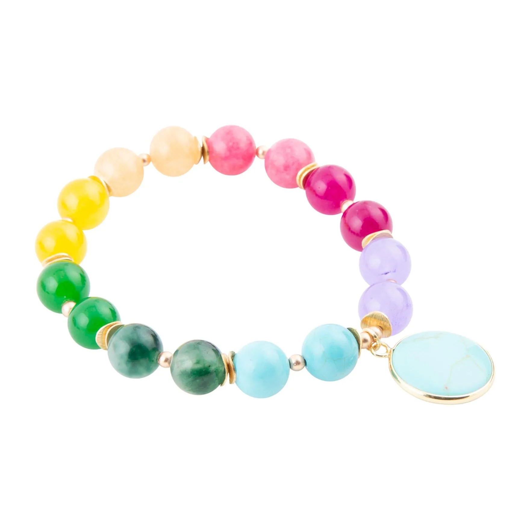 kaleidoscope Multistone Blue Turquoise Charm Bracelet sold by Barse