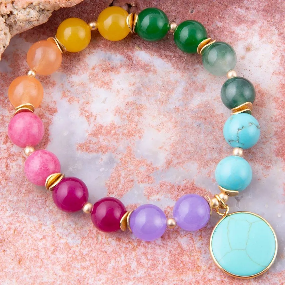 kaleidoscope Multistone Blue Turquoise Charm Bracelet sold by Barse product image thumbnail 2