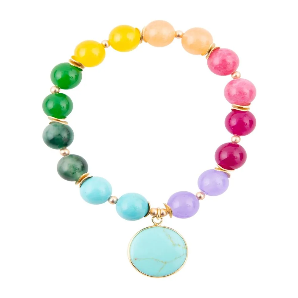 kaleidoscope Multistone Blue Turquoise Charm Bracelet sold by Barse product image thumbnail 3