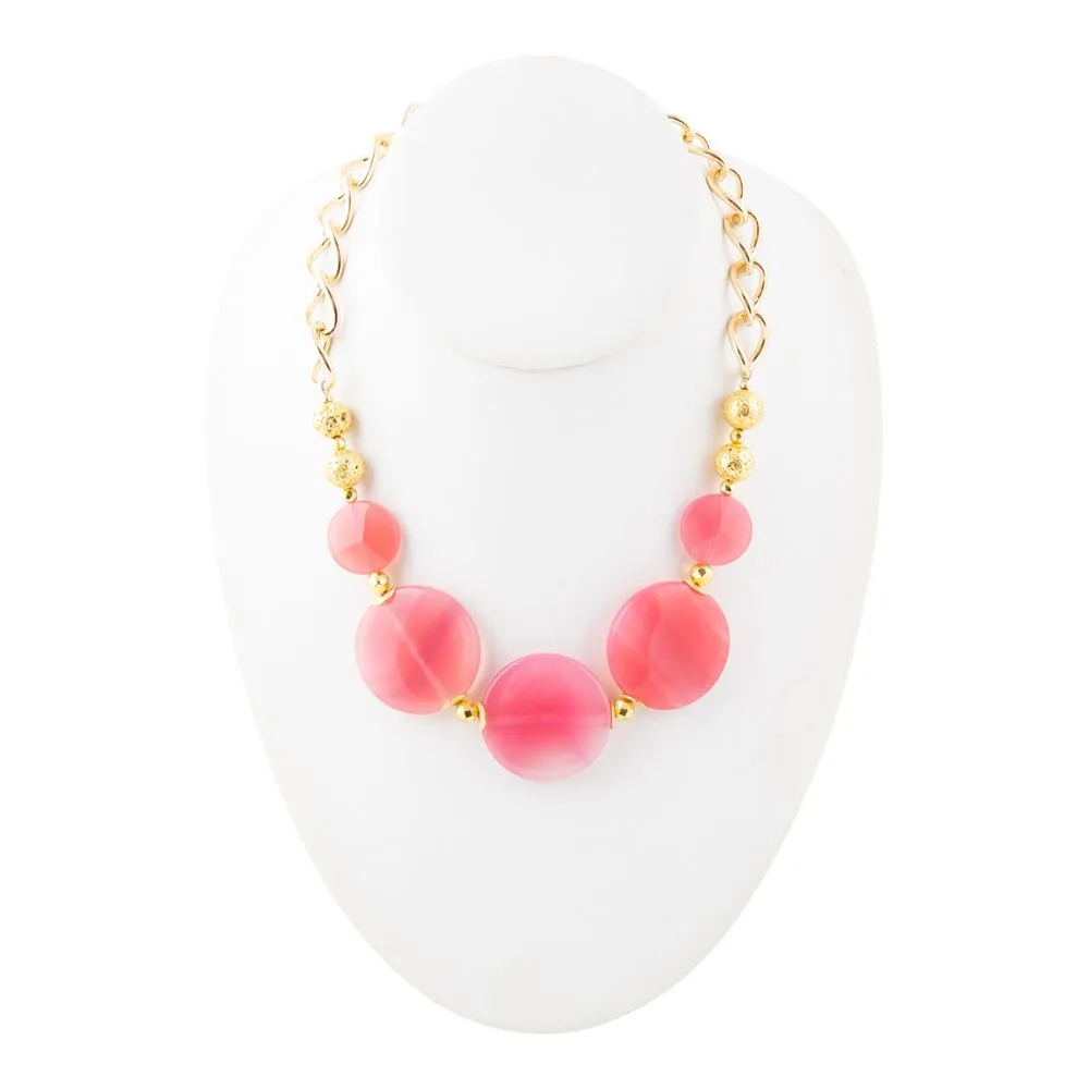 Peony Fuchsia Pink Agate Statement Necklace sold by Barse product image thumbnail 3