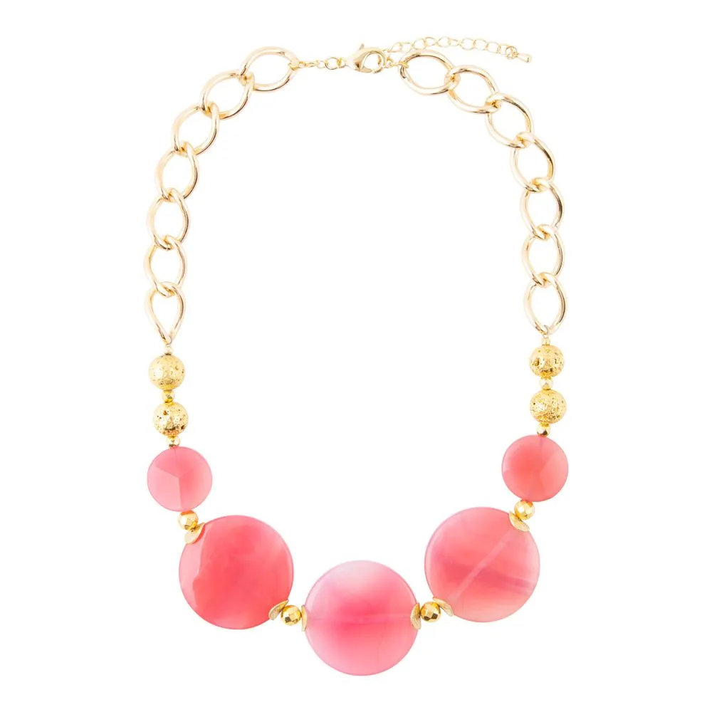 Peony Fuchsia Pink Agate Statement Necklace sold by Barse product image thumbnail 4