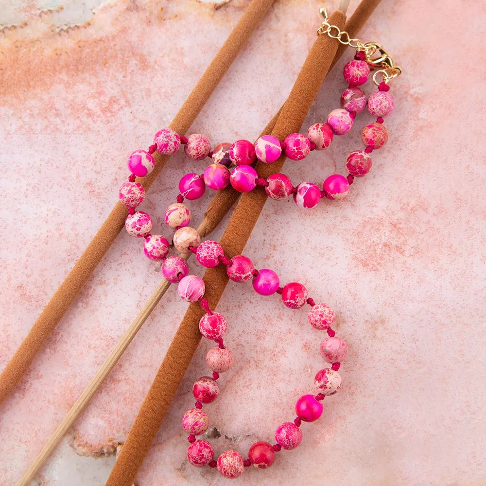 Love Knots Pink Jasper Necklace sold by Barse product image thumbnail 2