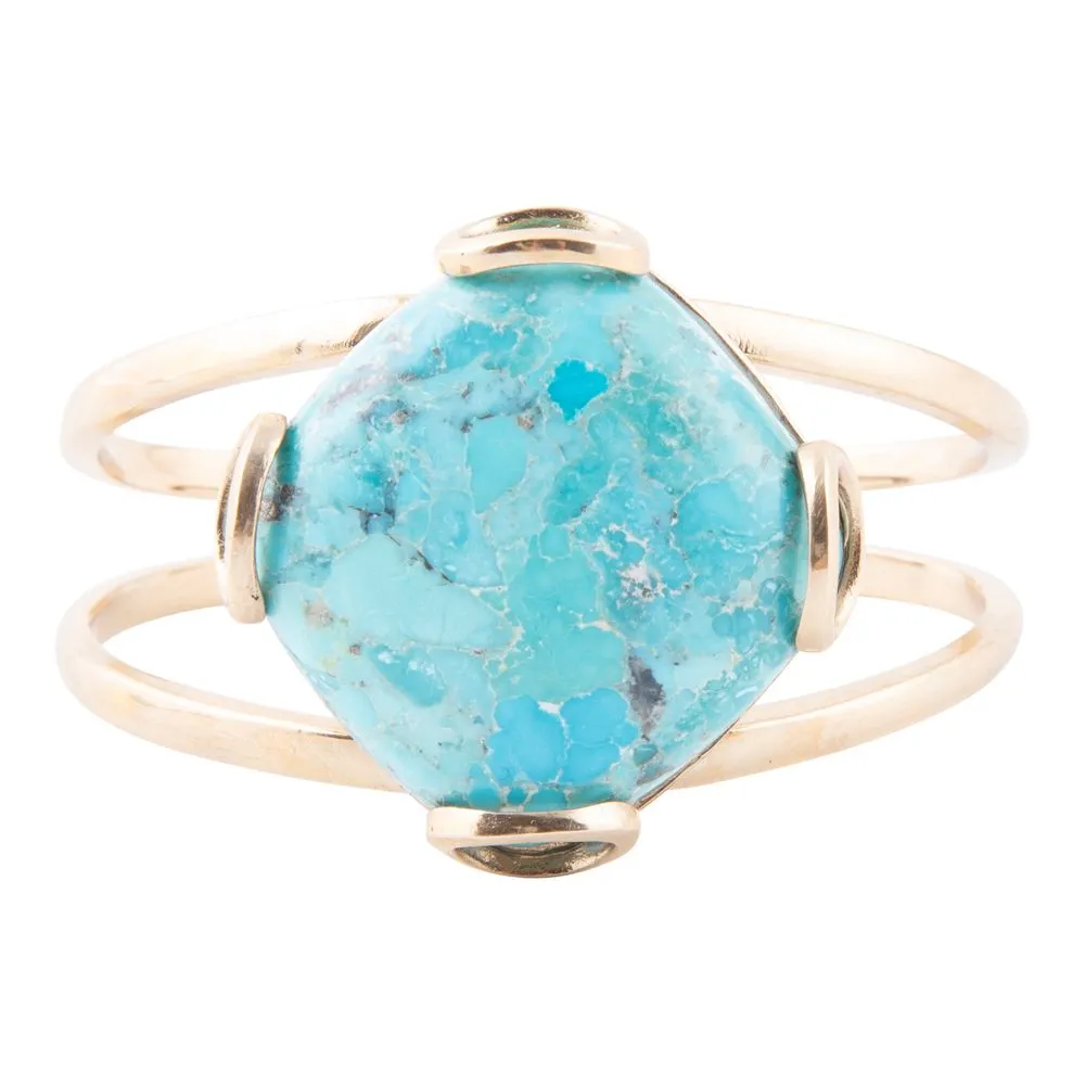 Blue Turquoise Rhombus Statement Cuff Bracelet sold by Barse product image thumbnail 4